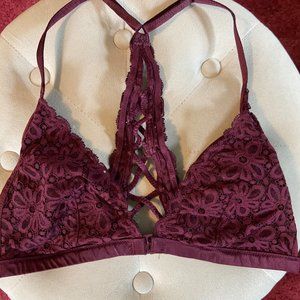 Urban Outfitters Burgundy Front Closure Bralette